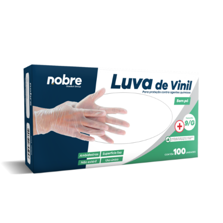 Imagem de LUVA VINIL S/PO PROTEÇÃO CONTRA AGENTES QUIMICOS "M" - NOBRE