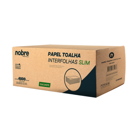 Imagem de PAPEL TOALHA INTERFOLHA C/4.800 FLS 20X20 CM 100% CELULOSE SLIM - NOBRE