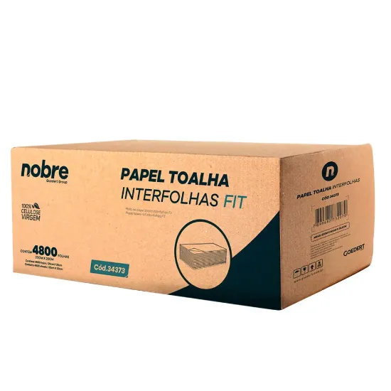 Imagem de PAPEL TOALHA INTERFOLHAS FIT 20X20 100% CELULOSE - CX 4800 FOLHAS