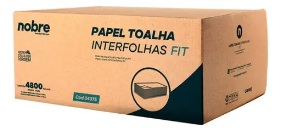 Imagem de PAPEL TOALHA INTERFOLHAS FIT 20X23 100% CELULOSE - CX 4800 FOLHAS