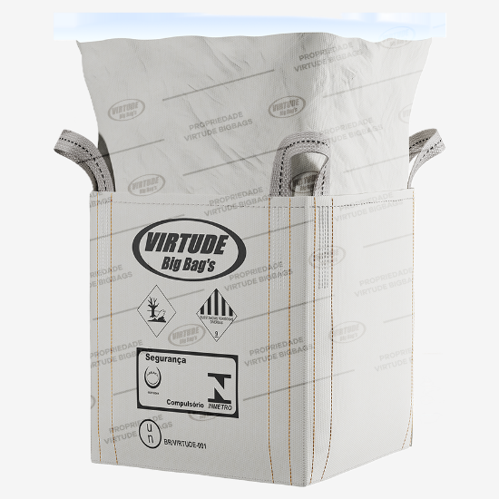 Imagem de CONTENTOR FLEXÍVEL TIPO DESCARTÁVEL CILINDRÍCO PADRÃO ABNT-NBR 16029-2012 EM POLIPROPILENO CAPACIDADE 1250 KG DIMENSÕES 900X900X1600 mm P/PRODUTOS PERIGOSOS ANTT 420