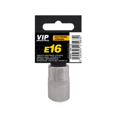 Imagem de SOQ TORX FÊMEA MANUAL CURTO E16 - Enc. 1/2" x 38mm