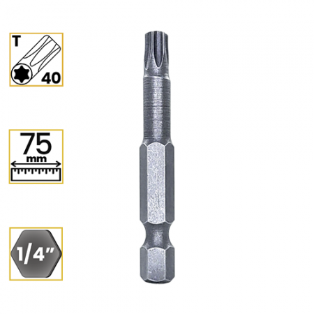 Imagem de PONTA TORX T40 - Enc. 1/4" x 75mm [C/10]