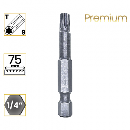 Imagem de PONTA TORX PREMIUM T9 - Enc. 1/4" x 75mm