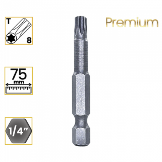 Imagem de PONTA TORX PREMIUM T8 - Enc. 1/4" x 75mm