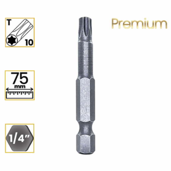 Imagem de PONTA TORX PREMIUM T10 - Enc. 1/4" x 75mm