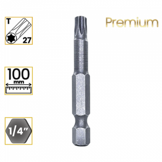 Imagem de PONTA TORX PREMIUM T27 - Enc. 1/4" x 100mm
