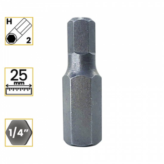 Imagem de BITS ALLEN 2mm - Enc. 1/4" x 25mm [C/10]