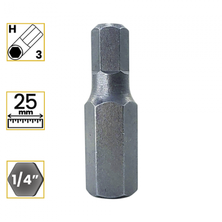 Imagem de BITS ALLEN 3mm - Enc. 1/4" x 25mm [C/10]