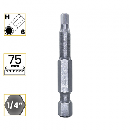 Imagem de PONTA ALLEN 6mm - Enc. 1/4" x 75mm [C/10]