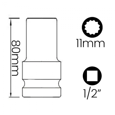 Imagem de SOQ EST MANUAL LONGO 11mm - Enc. 1/2" x 75mm