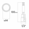 Imagem de SOQ MULTID MANUAL LONGO M14 - Enc. 1/2" x 100mm