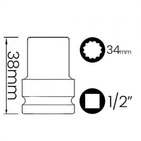 Imagem de SOQ EST MANUAL CURTO 34mm - Enc. 1/2" x 48mm