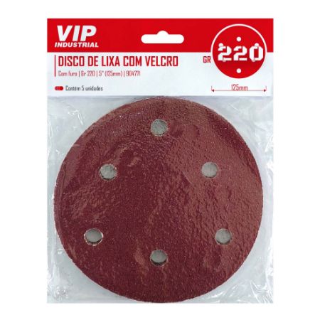 Imagem de DISCO DE LIXA C/ FURO - 5" (125m) GR 220 - C/5
