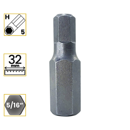 Imagem de BITS ALLEN CURTO PREMIUM 5mm - Enc. 5/16" x 32mm [C/10]